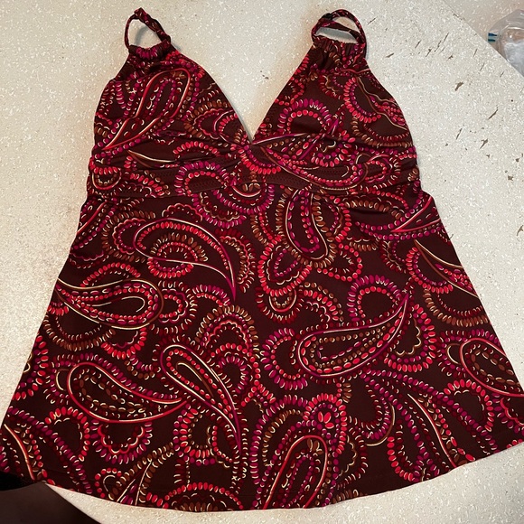LIZ LANGE Maternity Paisley Print Tankini - Size SMALL - Picture 2 of 8
